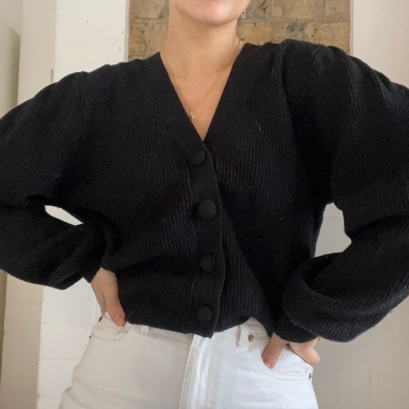 Zara Black Cropped Cardigan - Picture 2 of 6